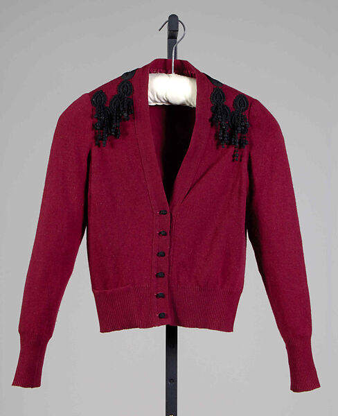 Evening sweater, Mainbocher (French and American, founded 1930), Wool or synthetic, silk, American 