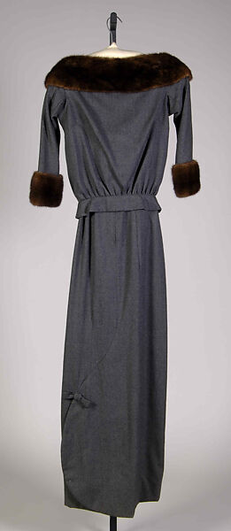 Evening ensemble, James Galanos (American, Philadelphia, Pennsylvania, 1924–2016 West Hollywood, California), Wool, fur, American