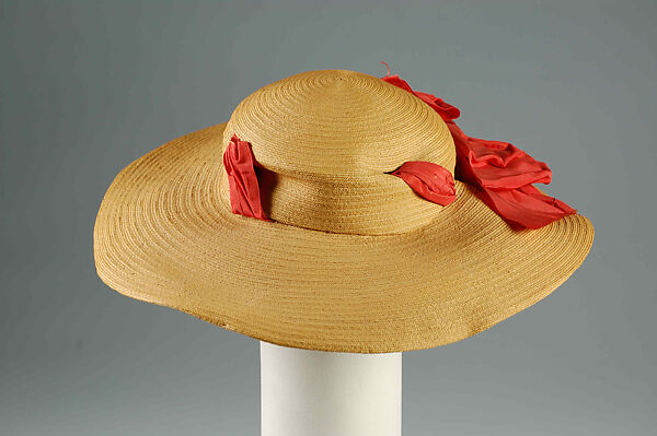 Hat, House of Lanvin (French, founded 1889), Straw, silk, French