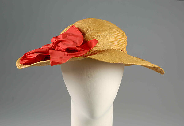 Hat, House of Lanvin (French, founded 1889), Straw, silk, French 