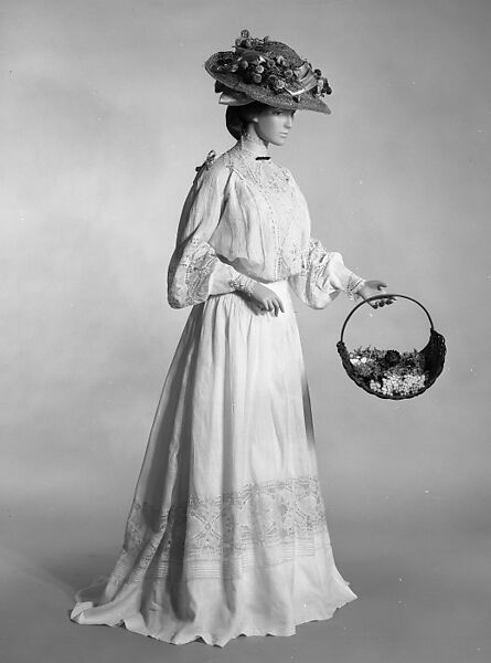 Dress, Cotton, linen, French
