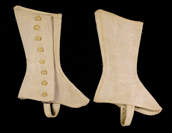 Gaiters, A. Bertin (French), Linen, French 