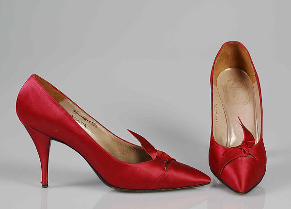 Evening pumps, House of Dior (French, founded 1946), Silk, French 