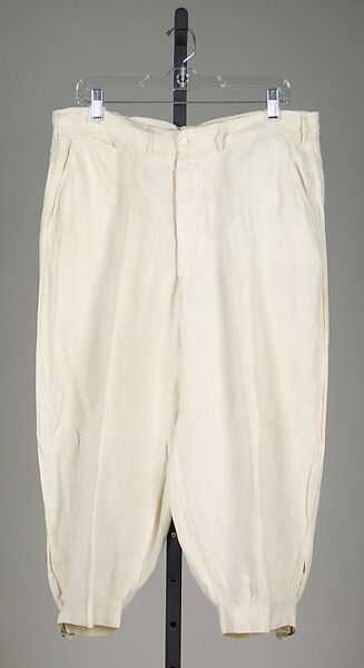 Knickerbockers, Linen, metal, American 