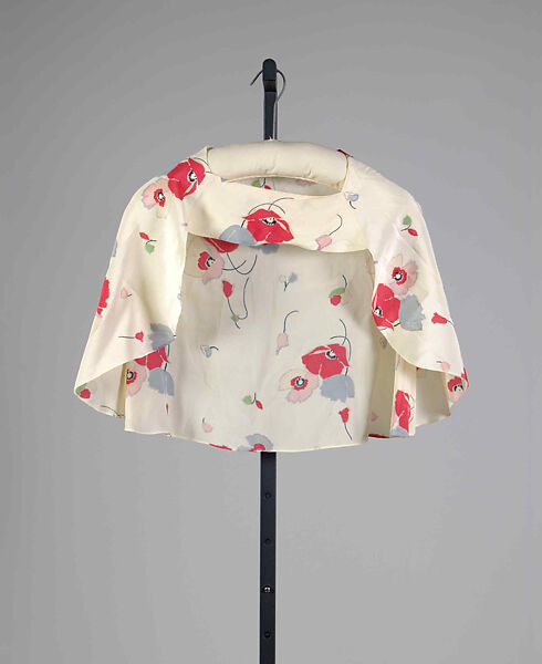 Evening cape, Attributed to Valentina (American, born Kyiv 1899–1989), Silk, American 