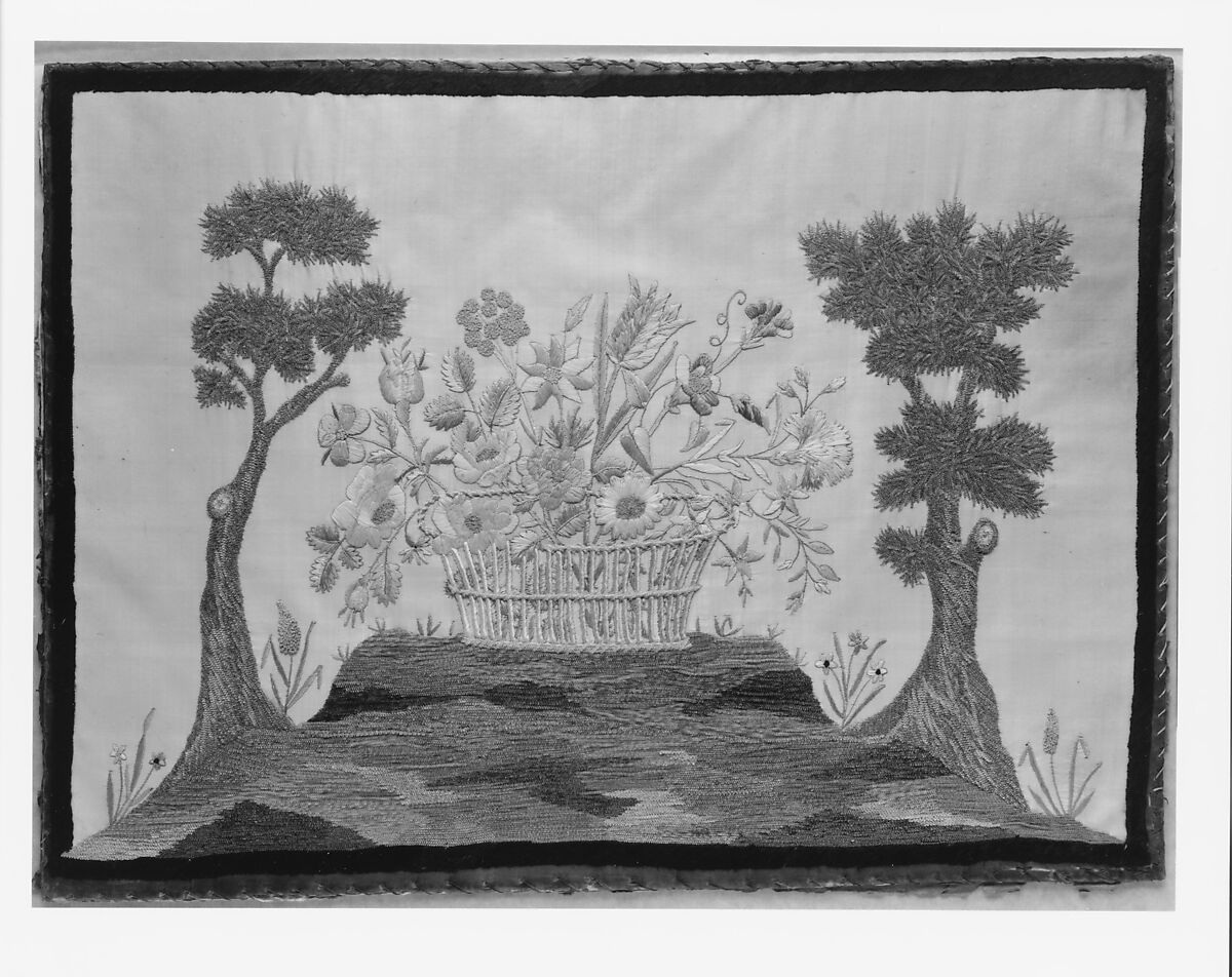 Needlework Picture, Miss Mary Balch's Boarding and Day School (Providence, Rhode Island), Silk and chenille embroidery on silk, American