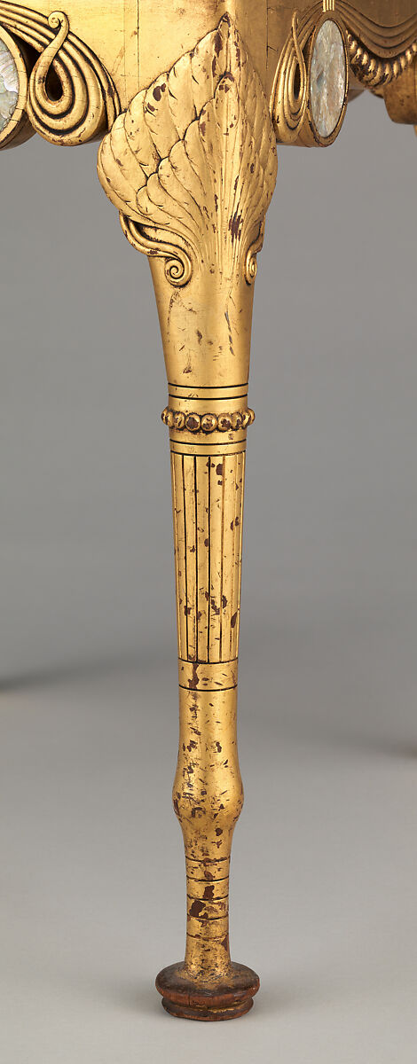 Side Chair, Herter Brothers (German, active New York, 1864–1906), Gilded maple, inlaid with mother-of-pearl, and modern upholstery, American