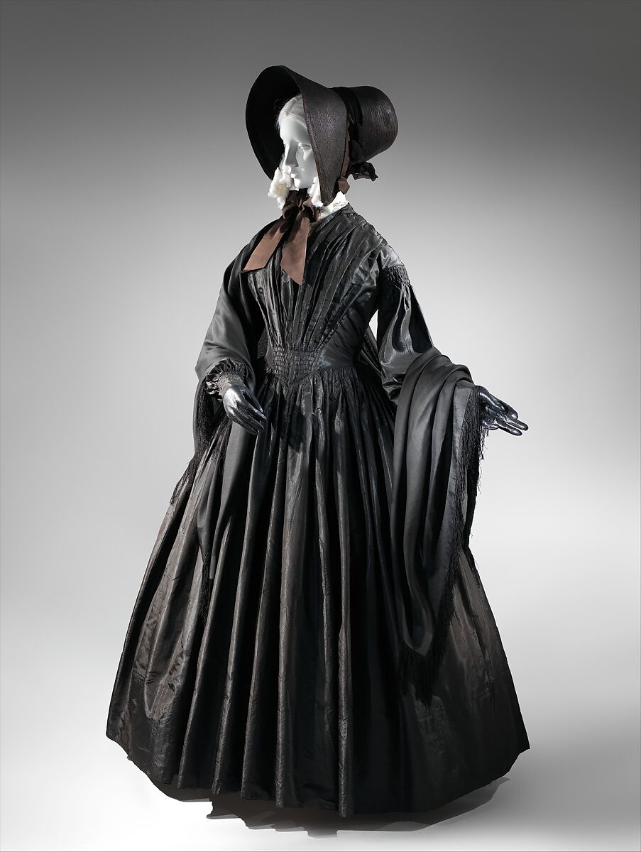 Mourning dress, silk, American 