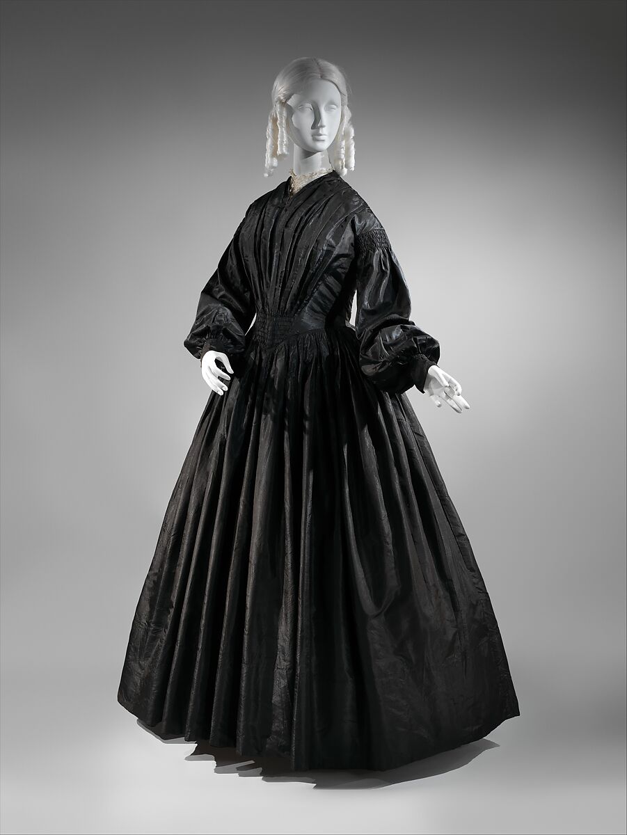 Mourning dress, silk, American