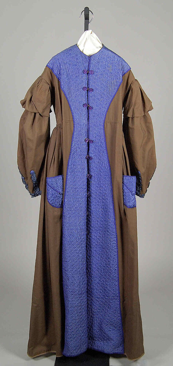 Dressing Gown, Wool, silk, cotton, American 