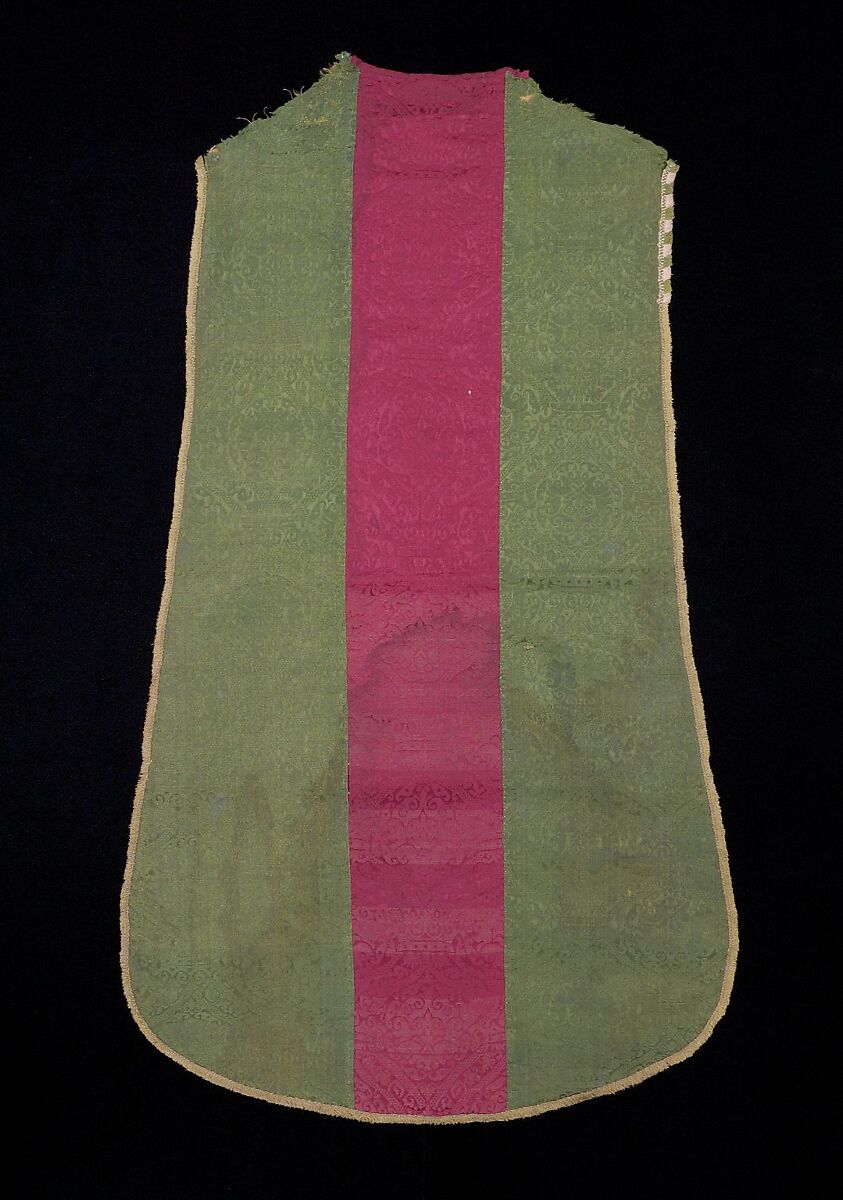 Chasuble back, Silk damask, probably Italian 