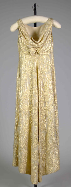 Evening dress, Mainbocher (French and American, founded 1930), Silk, metallic, American