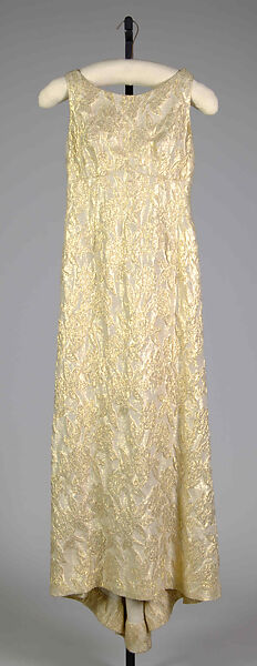 Evening dress, Mainbocher (French and American, founded 1930), Silk, metallic, American 
