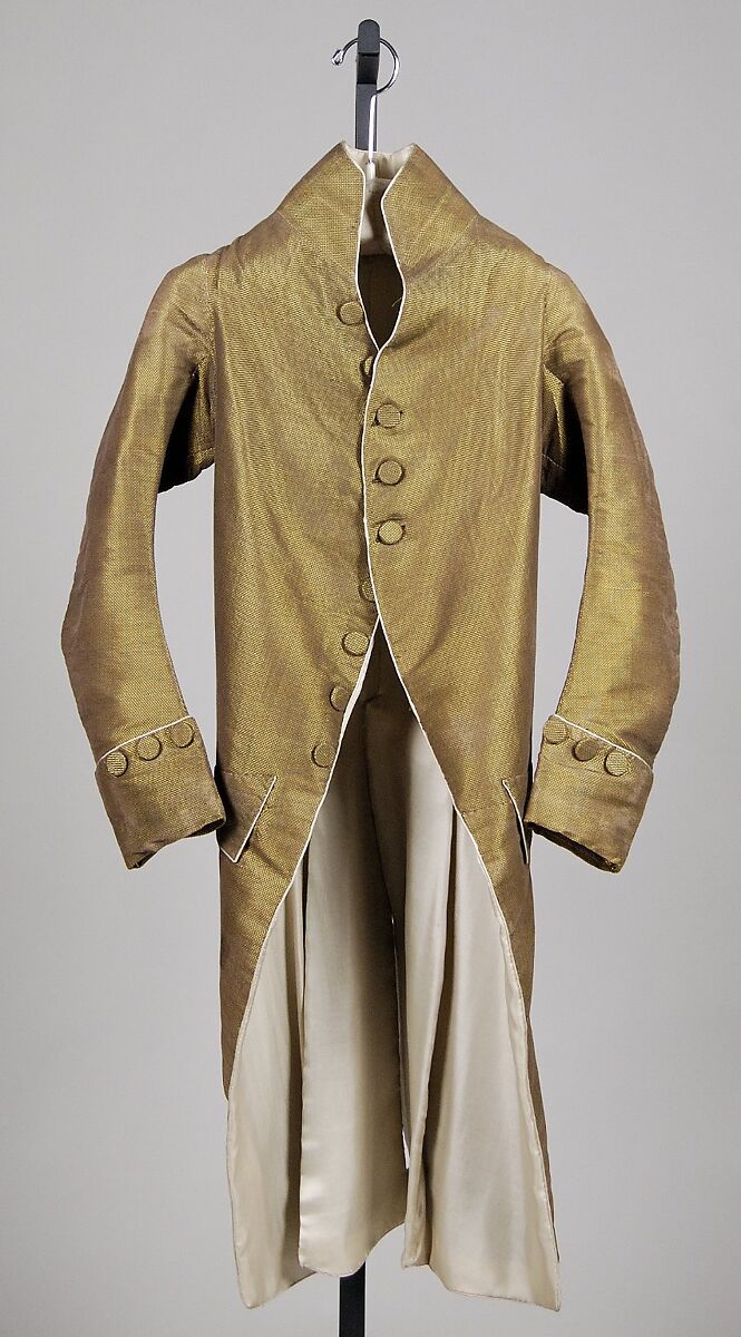 Cutaway coat, Silk, probably British 