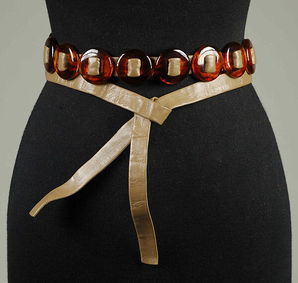 Belt, leather, plastic, French