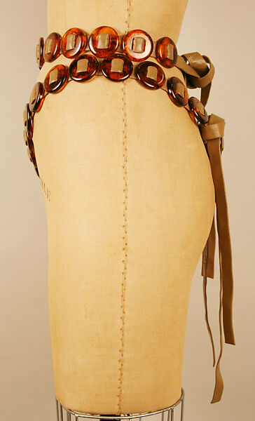 Belt, leather, plastic, French
