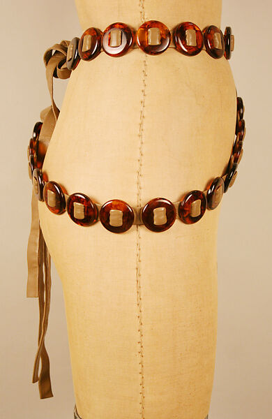 Belt, leather, plastic, French