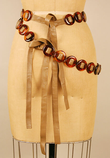 Belt, leather, plastic, French