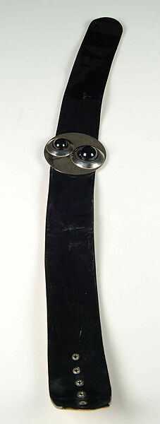 Belt, Possibly Pierre Cardin (French (born Italy), San Biagio di Callalta 1922–2020 Neuilly), Leather, metal, French 