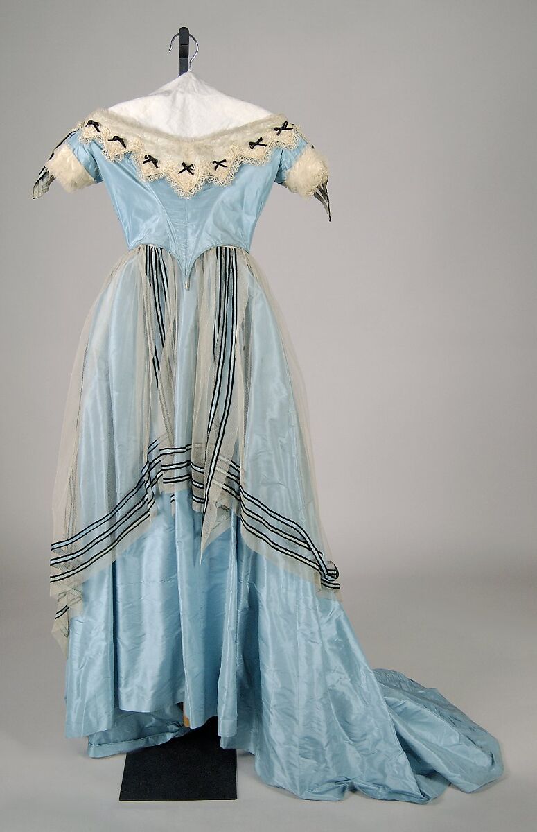 Evening dress, Silk, American 