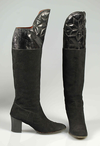 Boots, Yves Saint Laurent (French, founded 1961), Leather, French 
