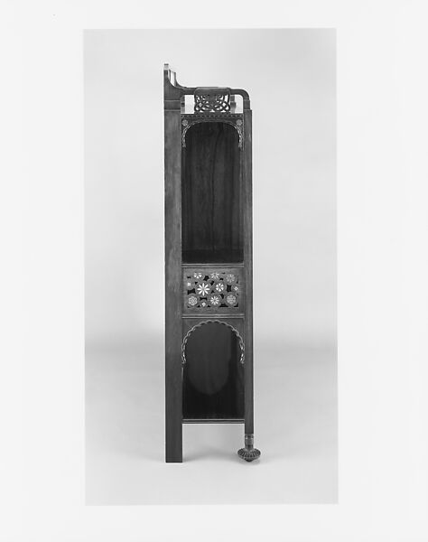 Cabinet, Herter Brothers (German, active New York, 1864–1906), Rosewood (secondary wood: poplar), brass inlay, beveled glass doors, velvet lining., American