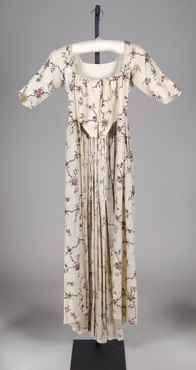 Robe à l'anglaise, Cotton, probably British 