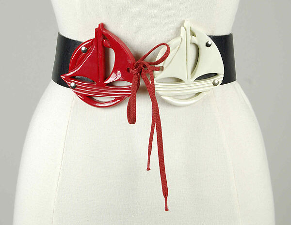 Stunning French Leather Embellished Belt by Designer Jose 