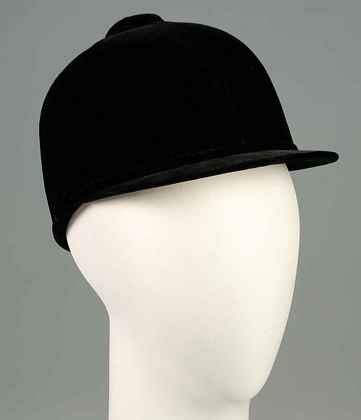 Riding helmet, Hermès (French, founded 1837), Synthetic, leather, silk, French 