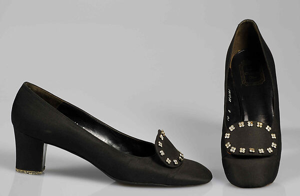 Evening pumps, House of Dior (French, founded 1946), Silk, French 