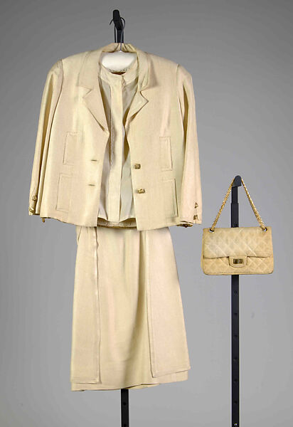 Ensemble, House of Chanel (French, founded 1910), Silk, metal, French 