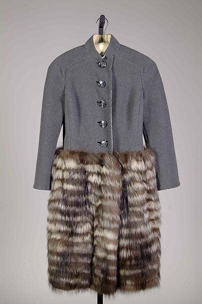 Coat, Pauline Trigère (American, born France, Paris 1908–2002 New York), Wool, fur, American 