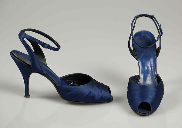 Evening sandals, House of Dior (French, founded 1946), Silk, French 