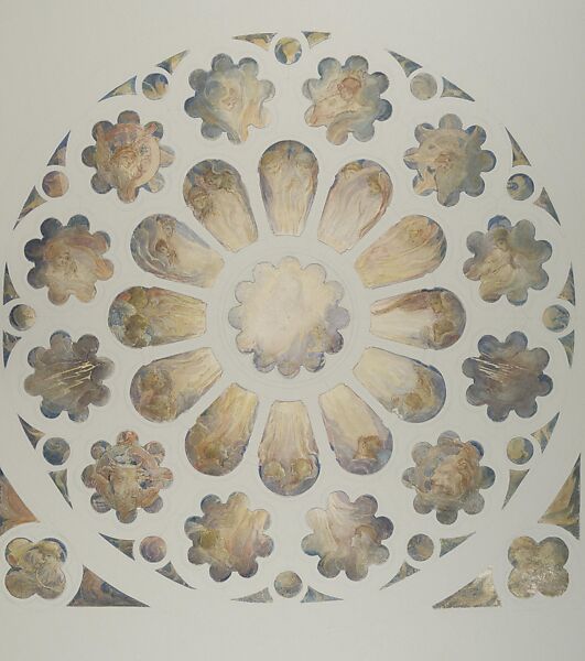 Design for a window, Louis C. Tiffany  American, Watercolor, gouache, and graphite on cut white wove paper trimmed into shapes, American
