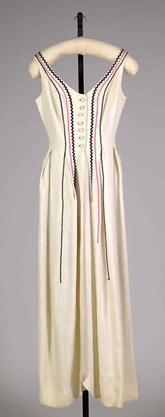 Evening dress, Vera Maxwell (American, 1901–1995), Linen, American 