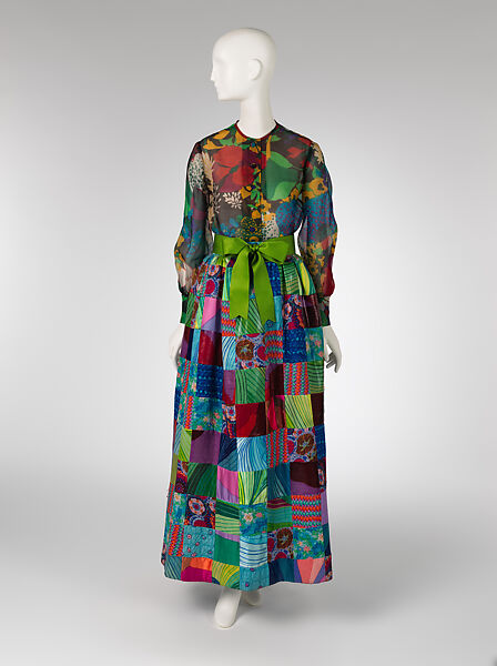 a) Yves Saint Laurent - Evening ensemble - French - The