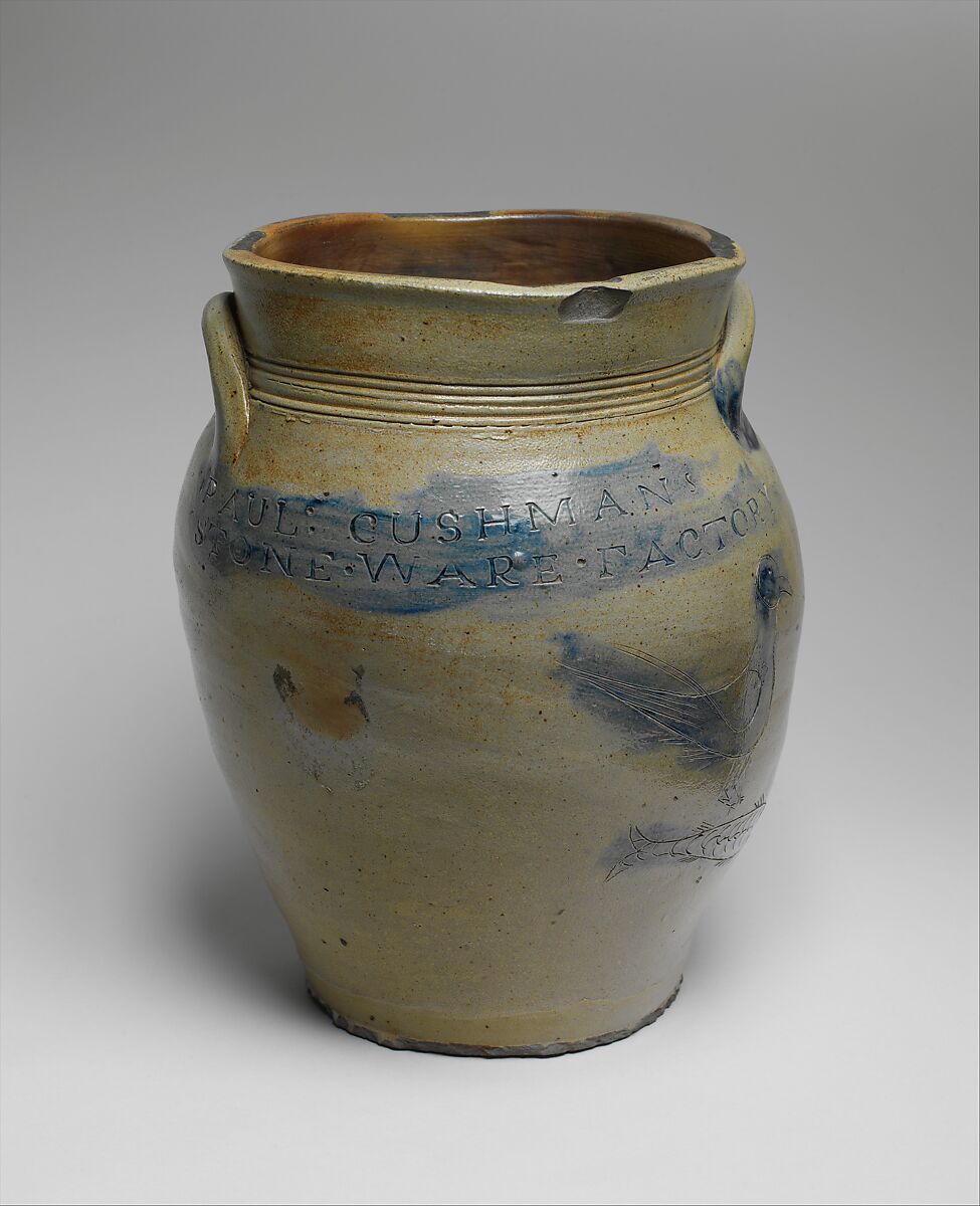 Jar, Paul Cushman (1767–1833), Stoneware, American