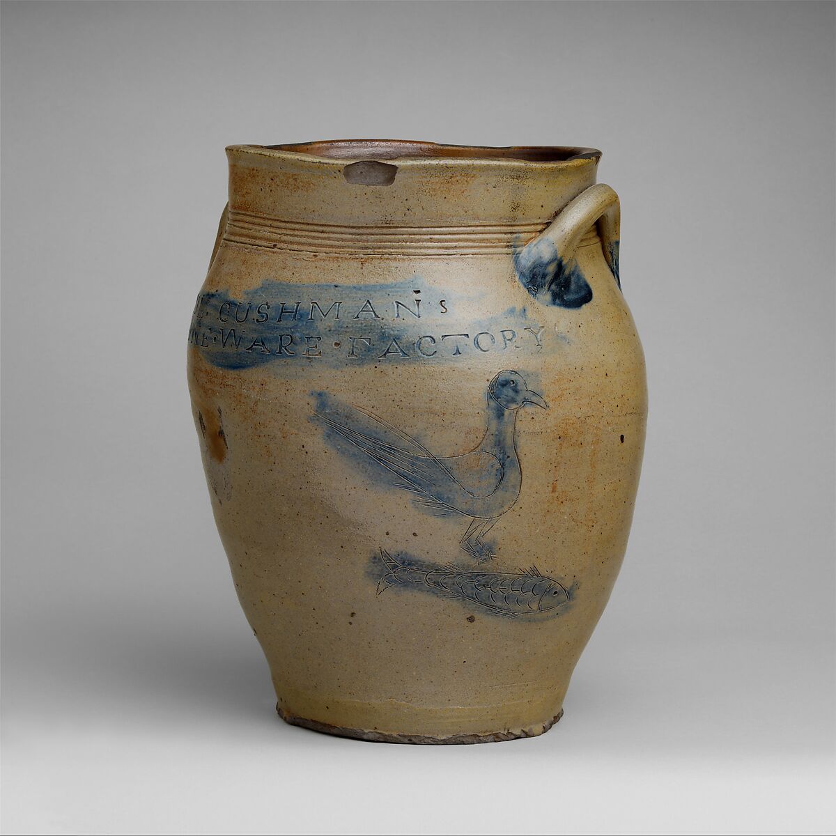 Jar, Paul Cushman (1767–1833), Stoneware, American 