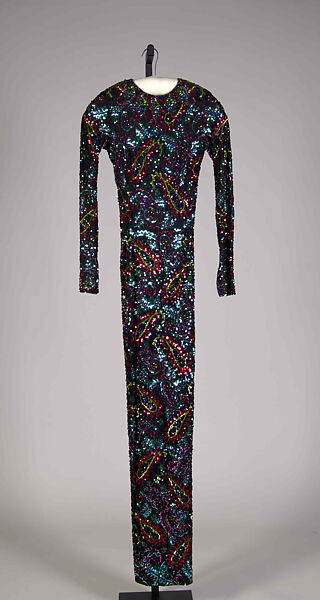 Evening dress, Norman Norell (American, Noblesville, Indiana 1900–1972 New York), Silk, sequins, American 
