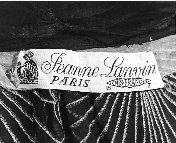 Evening dress, Possibly House of Lanvin (French, founded 1889), Cotton, beads, metallic, French