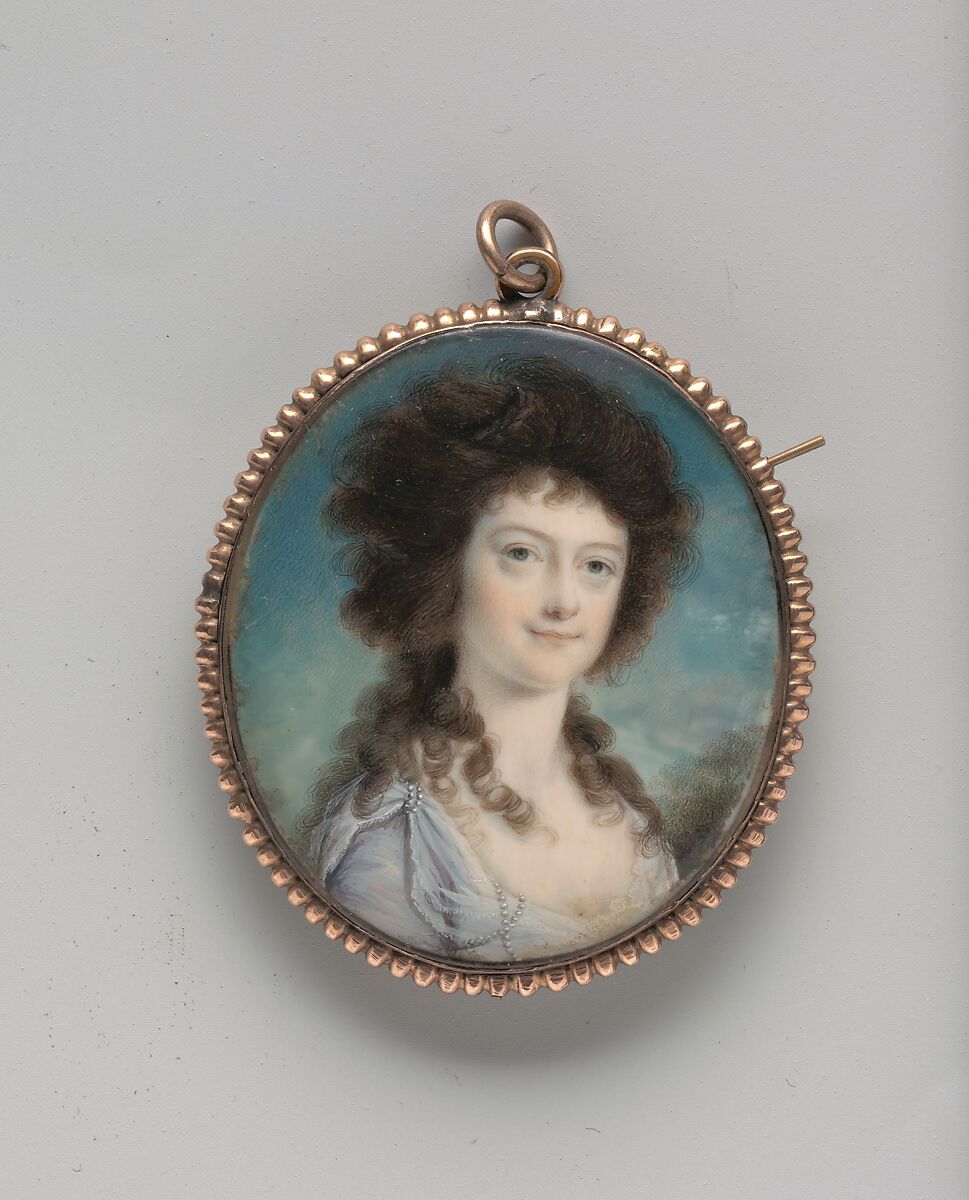 Mrs. James Bleecker (Elizabeth Garland Bache), John Ramage (Ireland ca. 1748–1802 Montreal), Watercolor on ivory, American 