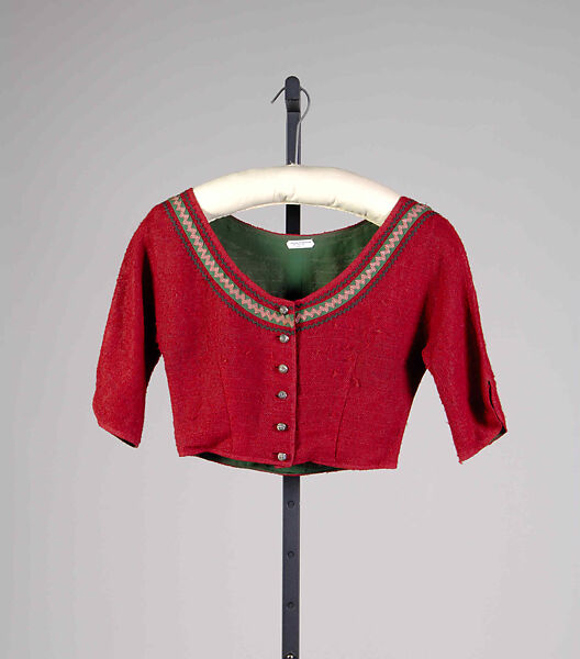 Bodice, (probably) Vera Maxwell (American, 1901–1995), Wool, Austrian 