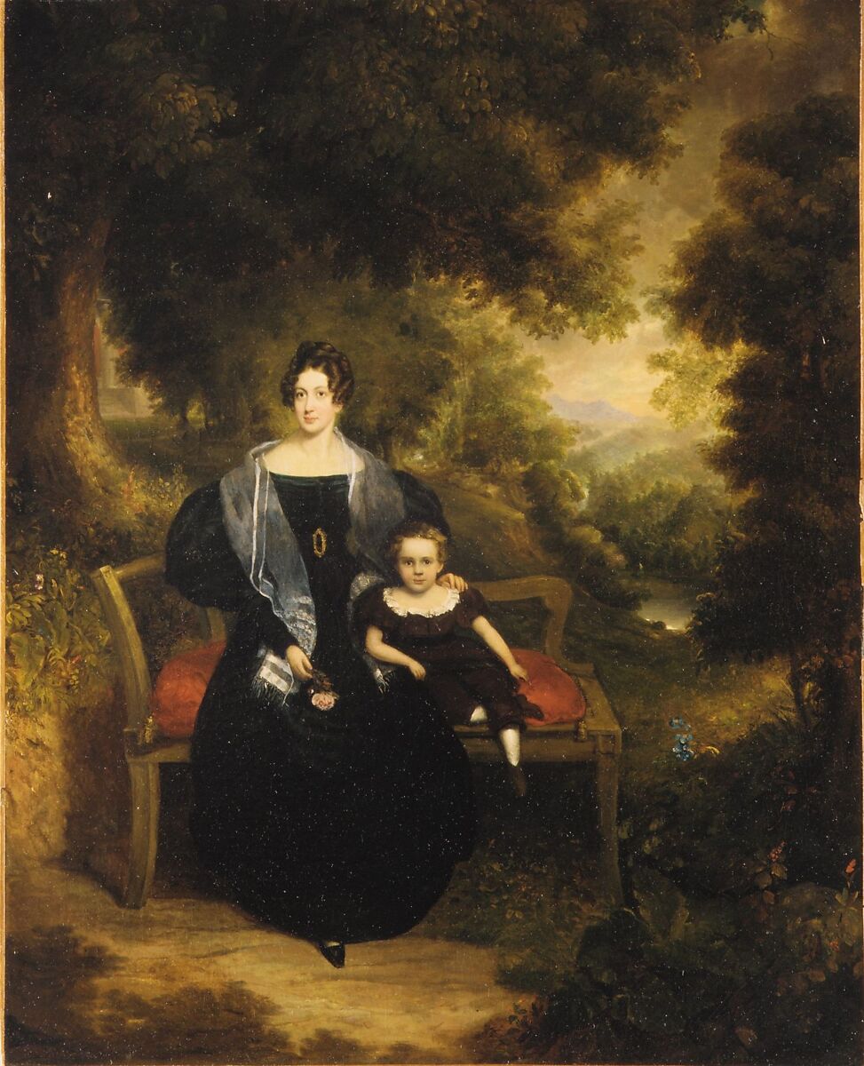 Portrait of a Lady and Child, George W. Twibill Jr. (1806–1836), Oil on canvas, American 
