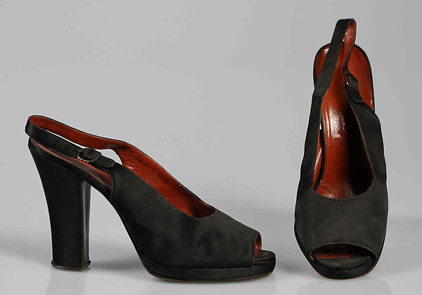 Evening shoes, Yves Saint Laurent (French, founded 1961), Silk, Italian 