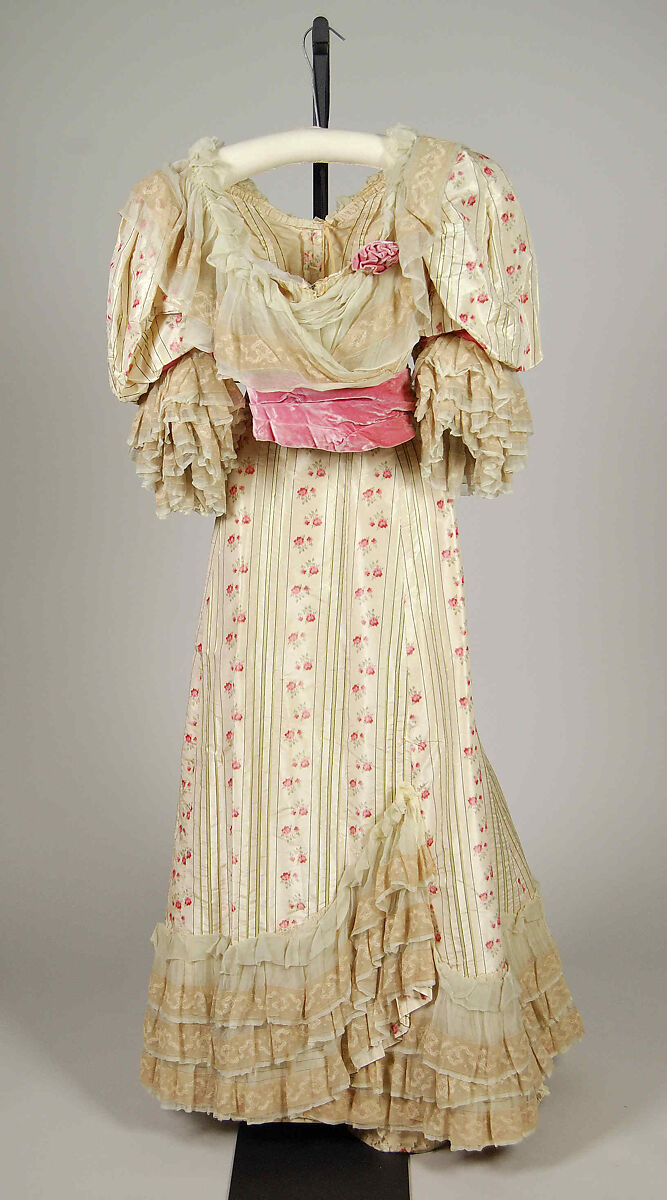 Evening dress, Rouff (French, 1844–1914), Silk, French 