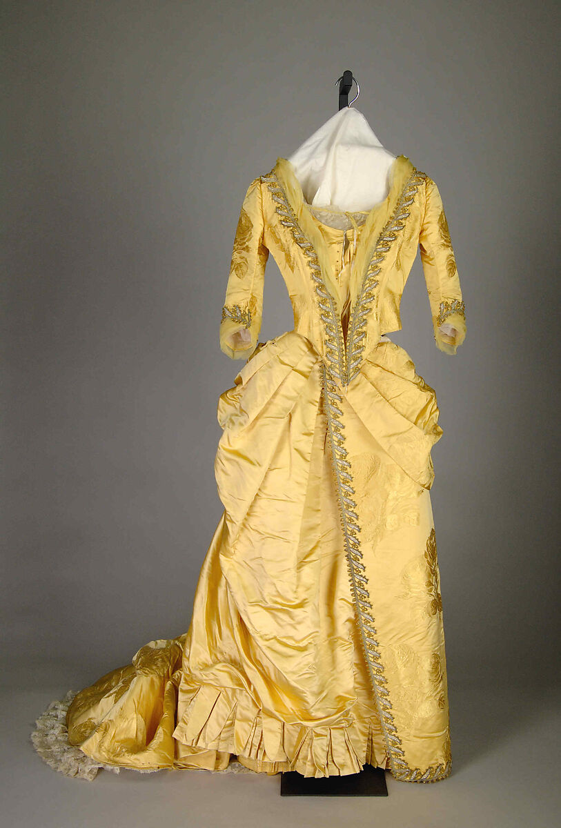 Evening dress, House of Worth (French, 1858–1956), Silk, beads, metallic, French 