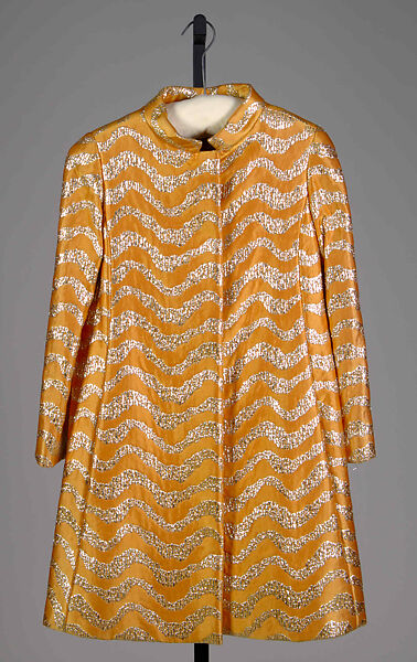 Evening coat, Oscar de la Renta (American (born Dominican Republic), Santo Domingo 1932–2014 Kent, Connecticut), Silk, metallic thread, American 