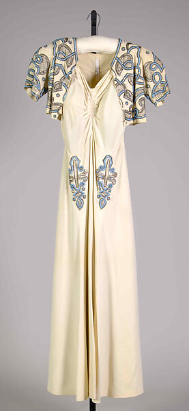 Evening ensemble, Hattie Carnegie (American (born Austria), Vienna 1889–1956 New York), Silk, plastic, beads, sequins, American 