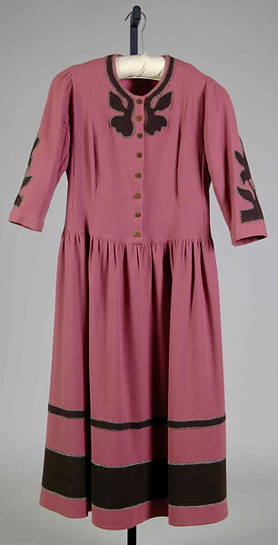 Dress, Marguerite Zorach (American, Santa Rosa, California 1887–1968 New York), Wool, flannel, American 