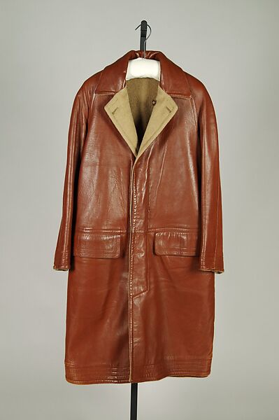 Coat, Howard W. Geiger (American), Leather, wool, American 